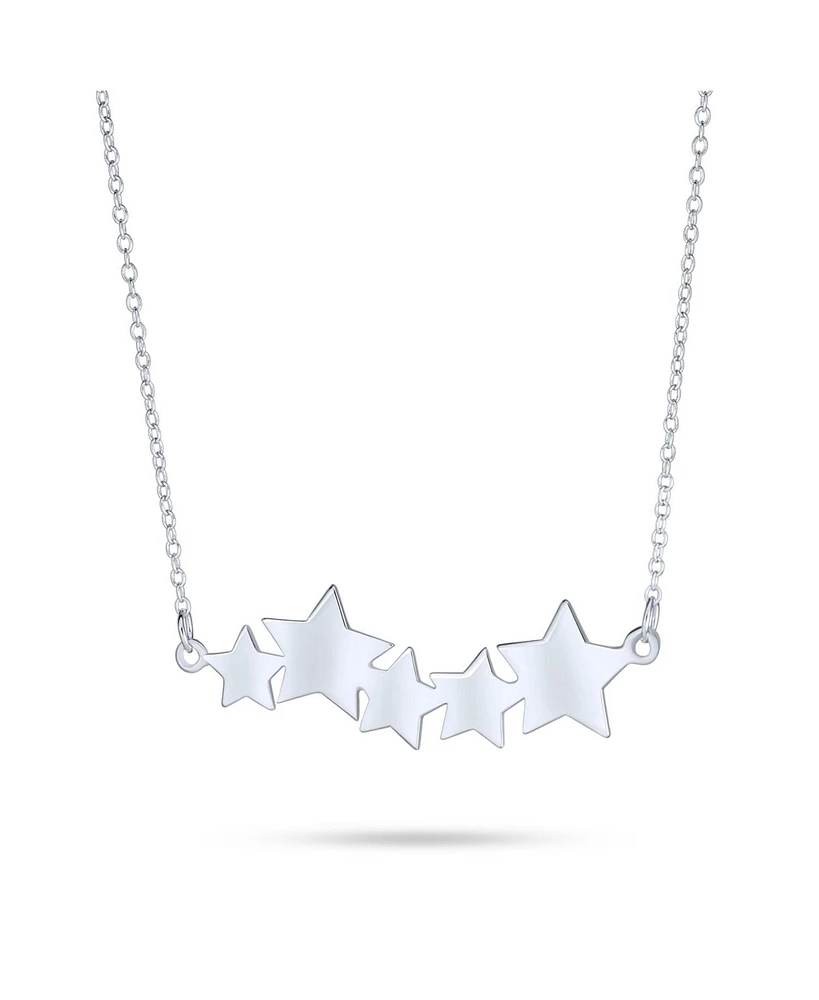 Bling Jewelry Name Plated Bar Sideways Horizontal Patriotic Usa American Rock Star Choker Station Necklace Gold Plated .925 Sterling Silver