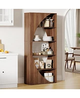 Tribesigns 70.9-Inch Free Standing Tall Bookcase, 5-Tier Bookshelf, Modern Wood Open Storage Shelves for Living Room, Bedroom, Home Office, Walnut
