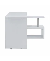 45" White Corner Writing Desk