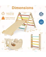 7-in-1 Indoor Climbing Toys for Toddlers with Reversible Ramp