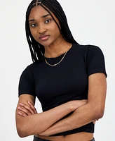 Hippie Rose Juniors' Seamless Crewneck Ribbed Tee