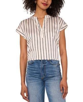 Vince Camuto Women's Striped Split-Neck Blouse