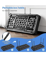 4 Feet Plastic Party Ice Folding Table with Matching Skirt