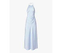 WeWoreWhat Women's Halter Tie Neck Maxi Dress