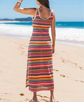Cupshe Women's Prism Dream Striped Midi Beach Dress