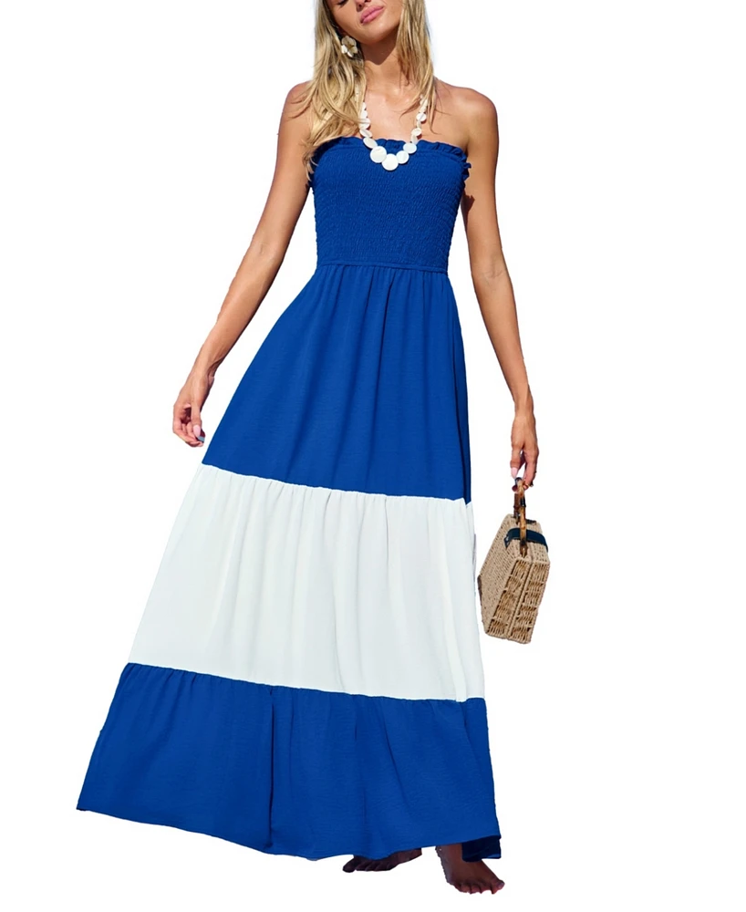 Cupshe Women's Moonlight Hues Two-Toned Maxi Beach Dress