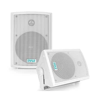 Pyle PDWR63 6.5" Indoor/Outdoor Waterproof Wall Mount Speakers - 350W, White, Pair
