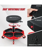 330 Lbs Capacity Pneumatic Rolling Mechanic Stool with Padded Seat