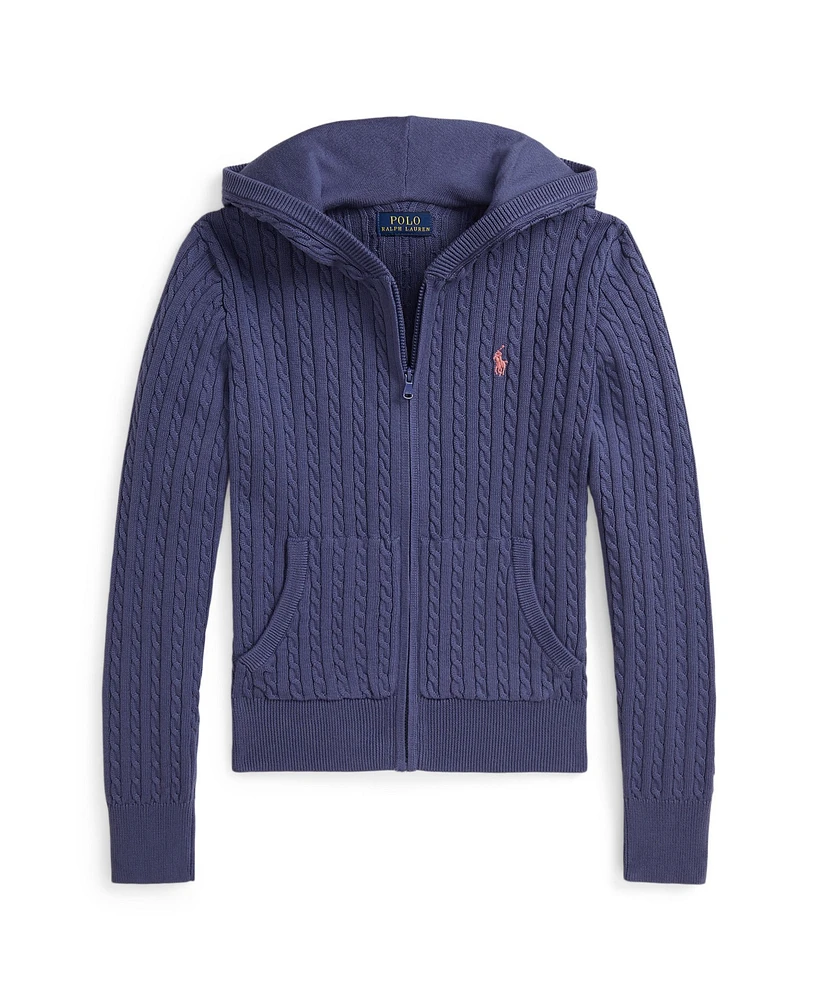 Polo Ralph Lauren Big Girls Mini Cable Full-Zip Hoodie