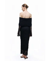 Nocturne Women's Off-The Shoulder Lace Maxi Dress