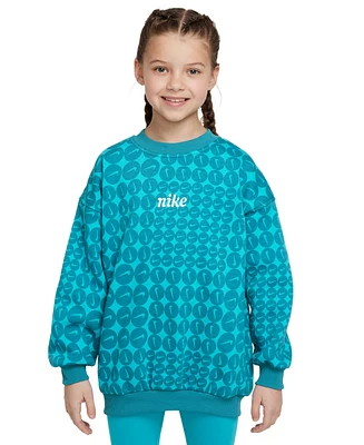 Nike Big Girls Sportswear Club Fleece Oversized Crewneck Sweatshirt