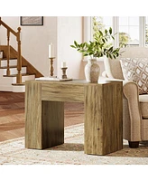 Tribesigns 31.5" Farmhouse End Side Table Set of 2, Mid-Century Modern Sofa Side Table with Heavy-Duty Wooden Pedestal for Living Room, Bedside N