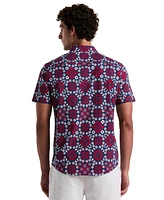 Original Penguin Men's Slim Fit Short Sleeve Medallion Print Button-Down Shirt