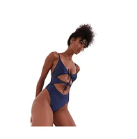 Flirtt Gottex Women's Satin Touch Triangle Cut Out One Piece Swimsuit