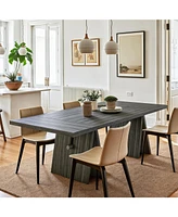 Tribesigns Modern Dining Table for 6 People, 63" Rectangular Dining Room Table, Wooden Kitchen Furniture with Heavy Duty Base for Apartment Livin