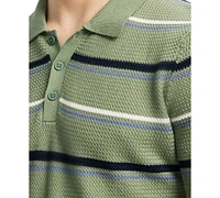 Men's Winder Short Sleeve Striped Polo Sweater