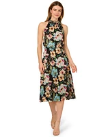 Adrianna Papell Women's Printed Chiffon Halter Dress