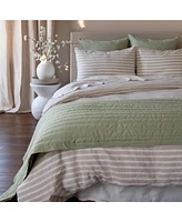 French Linen Channel Stitch Quilt & Sham Set