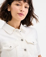 On 34th Women's Elbow Puff Sleeve Denim Jacket, Exclusively at Macy's