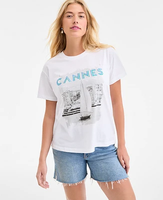 On 34th Women's Cannes Print T-Shirt, Exclusively at Macy's