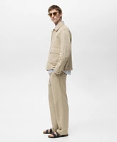 Mango Men's Eu Regular-Fit Linen Pants