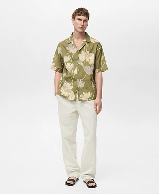 Mango Men's Floral Print Shirt