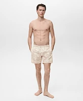 Mango Men's Floral Print Swim Trunks