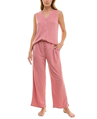 Roudelain Women's Tank & Wide-Leg Pant Pajama Set