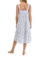 Roudelain Women's Printed Tiered Cami Sleep Dress
