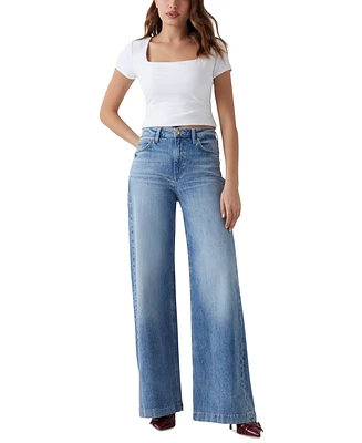 Guess Women's Bellagio High-Rise Wide-Leg Jeans