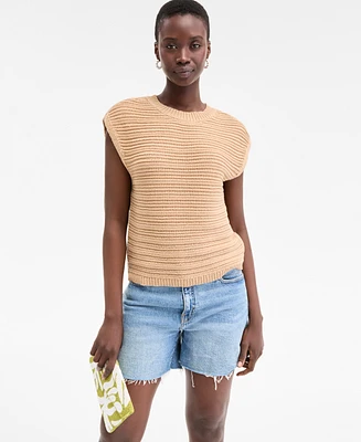On 34th Women's Textured-Stitch Sleeveless Sweater, Exclusively at Macy's