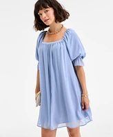 On 34th Women's Square-Neck Chiffon Mini Dress, Exclusively at Macy's