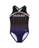 Gk Elite Big Boys and Girls Black Washington Huskies Replica Leotard