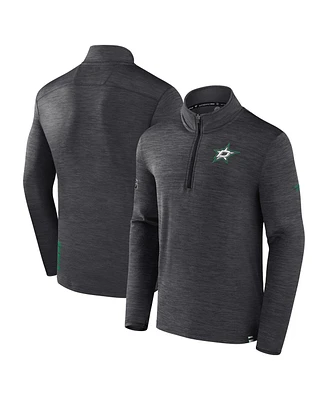 Fanatics Men's Heather Charcoal Dallas Stars Authentic Pro Lightweight Quarter-Zip Pullover Sweatshirt