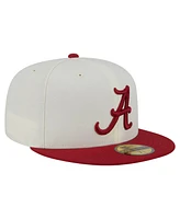 New Era Men's Cream Alabama Crimson Tide Chrome 59FIFTY Fitted Hat