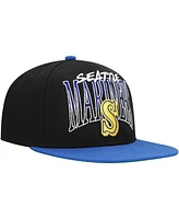 Mitchell & Ness Men's Black Seattle Mariners Rise Up Snapback Hat