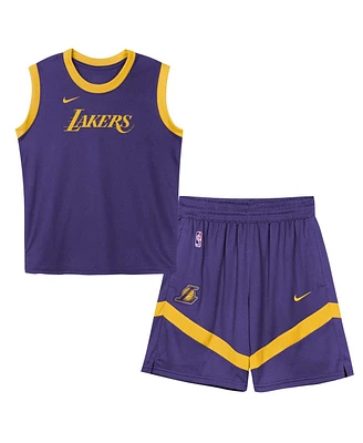 Nike Preschool 2-Piece Purple Los Angeles Lakers Mesh Tank Top and Shorts Set
