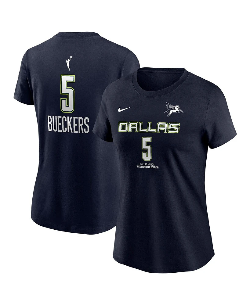 Nike Women's Paige Bueckers Navy Dallas Wings 2025 Wnba Draft Explorer Edition Name Number T-Shirt