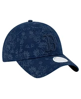 New Era Women's Navy Boston Red Sox Tonal Floral 9TWENTY Adjustable Hat