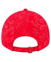 New Era Women's Red Los Angeles Angels Tonal Floral 9TWENTY Adjustable Hat