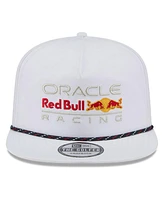 New Era Men's White Red Bull Racing Leisure Featherweight Perforated Rope Golfer Snapback Hat