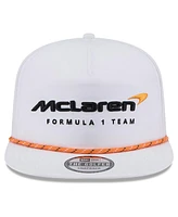 New Era Men's White McLaren F1 Team Leisure Featherweight Perforated Rope Golfer Snapback Hat