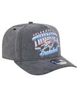 New Era Men's Charcoal Oklahoma City Thunder Throwback Washed Pre-Curved 9FIFTY Snapback Hat