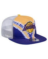New Era Men's Purple/Gold Los Angeles Lakers Throwback Dye Golfer Snapback Hat