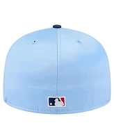New Era Men's Light Blue/Navy Tampa Bay Rays Satin 59FIFTY Fitted Hat
