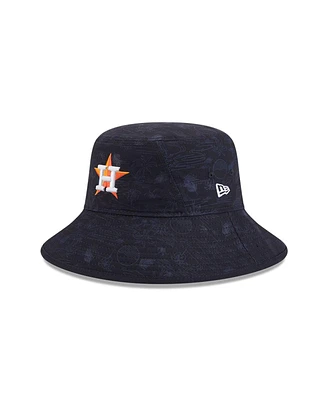 New Era Big Boys and Girls Navy Houston Astros 2025 Spring Training All Over Print Bucket Hat