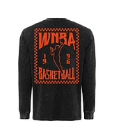 Sportiqe Men's and Women's Black Wnba Rock Roll Collection Bono Mineral Wash Premium Long Sleeve T-Shirt