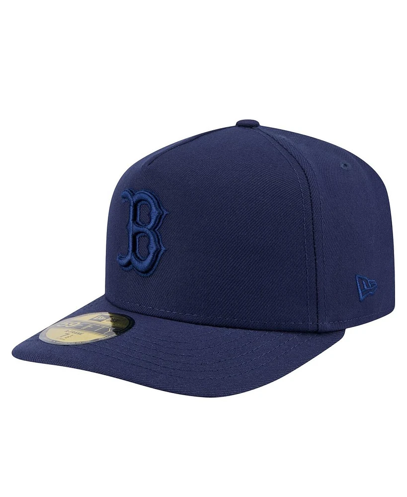 New Era Men's Navy Boston Red Sox Color Pack A-Frame 59FIFTY Fitted Hat