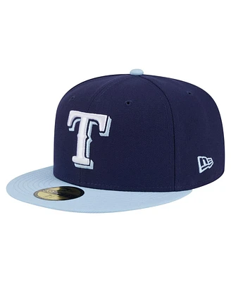 New Era Men's Navy/Light Blue Texas Rangers Color Pack 2-Tone 59FIFTY Fitted Hat