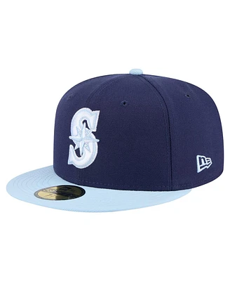 New Era Men's Navy/Light Blue Seattle Mariners Color Pack 2-Tone 59FIFTY Fitted Hat